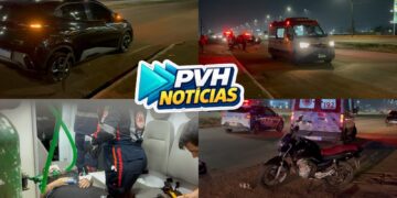 URGENTE: Motociclista fica gravemente ferida após ser atingida por carro elétrico na Rua da Beira