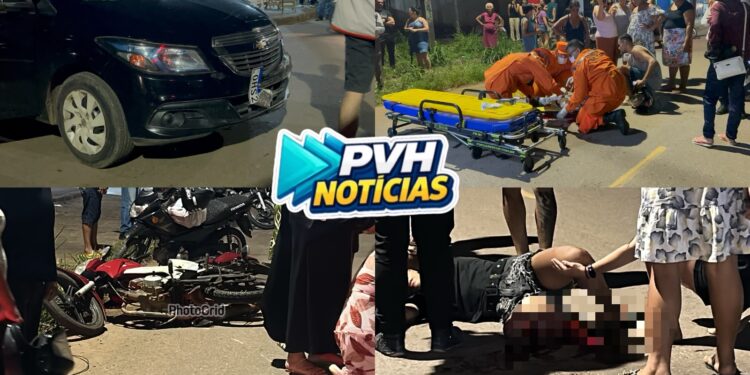 URGENTE: Motociclista sofre fratura em grave acidente com carro na leste