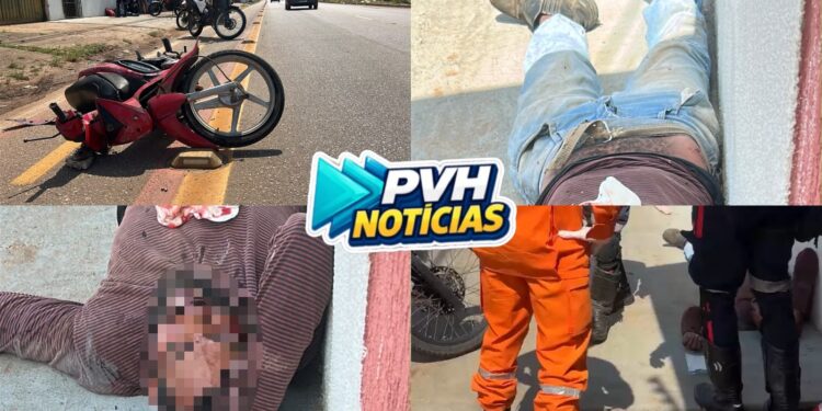 URGENTE: Motociclista bêbado e sem capacete sofre queda após bater em “tartaruga” de sinalização