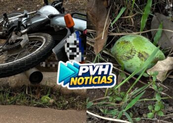URGENTE: Pai e filha sofrem queda de moto por causa de manga na pista