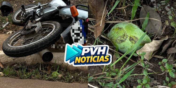 URGENTE: Pai e filha sofrem queda de moto por causa de manga na pista